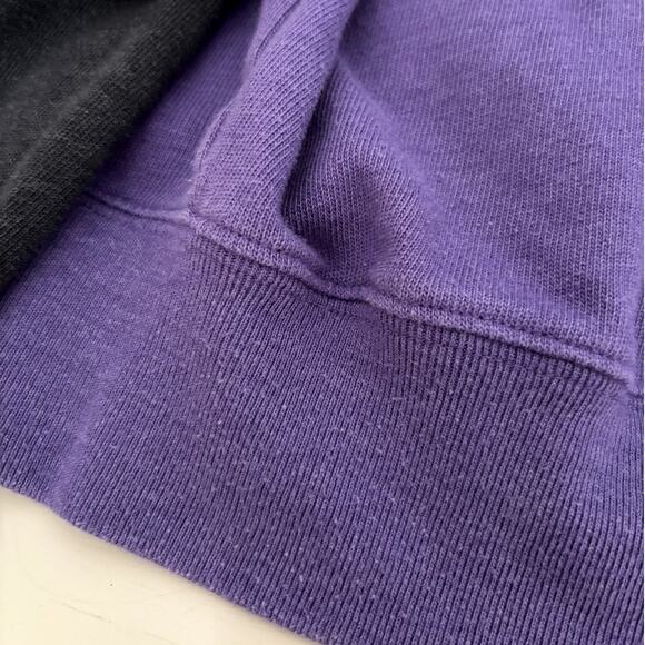 Victorias Secret PINK Off The Shoulder Sweatshirt Purple Black Size Small Y2k - Picture 5 of 5